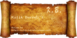 Kulik Bernát névjegykártya